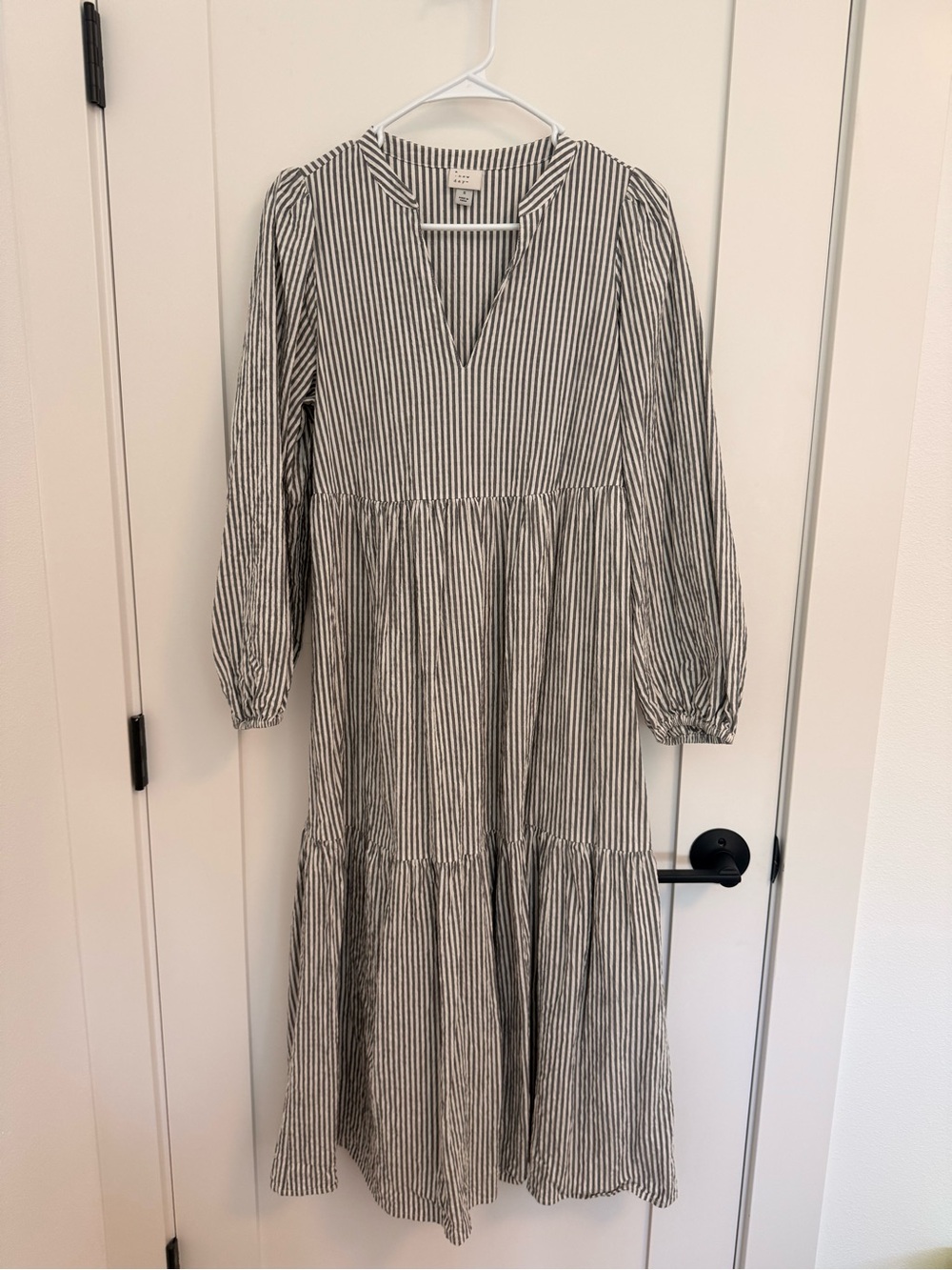 Target A New Day Striped V-Neck Tiered Midi Dress